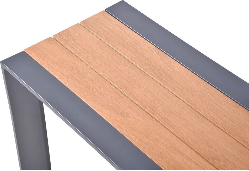 Bancă de grădină gri închis/maro din metal Silea – Garden Pleasure