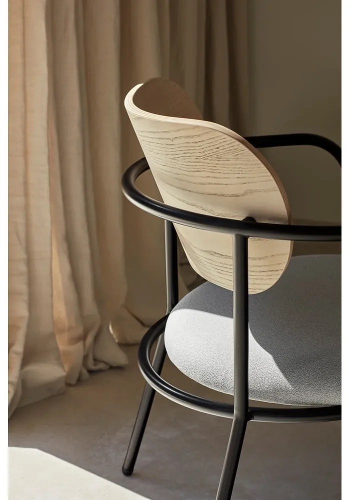 Fotoliu gri deschis în decor de frasin Eclipse - Teulat