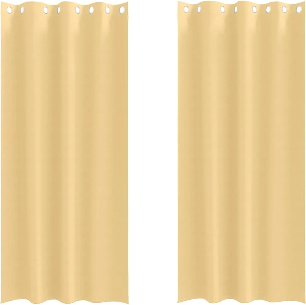vidaXL Perdele Opaque cu Inel 2 pcs Bej 260 x 140 cm Poliester