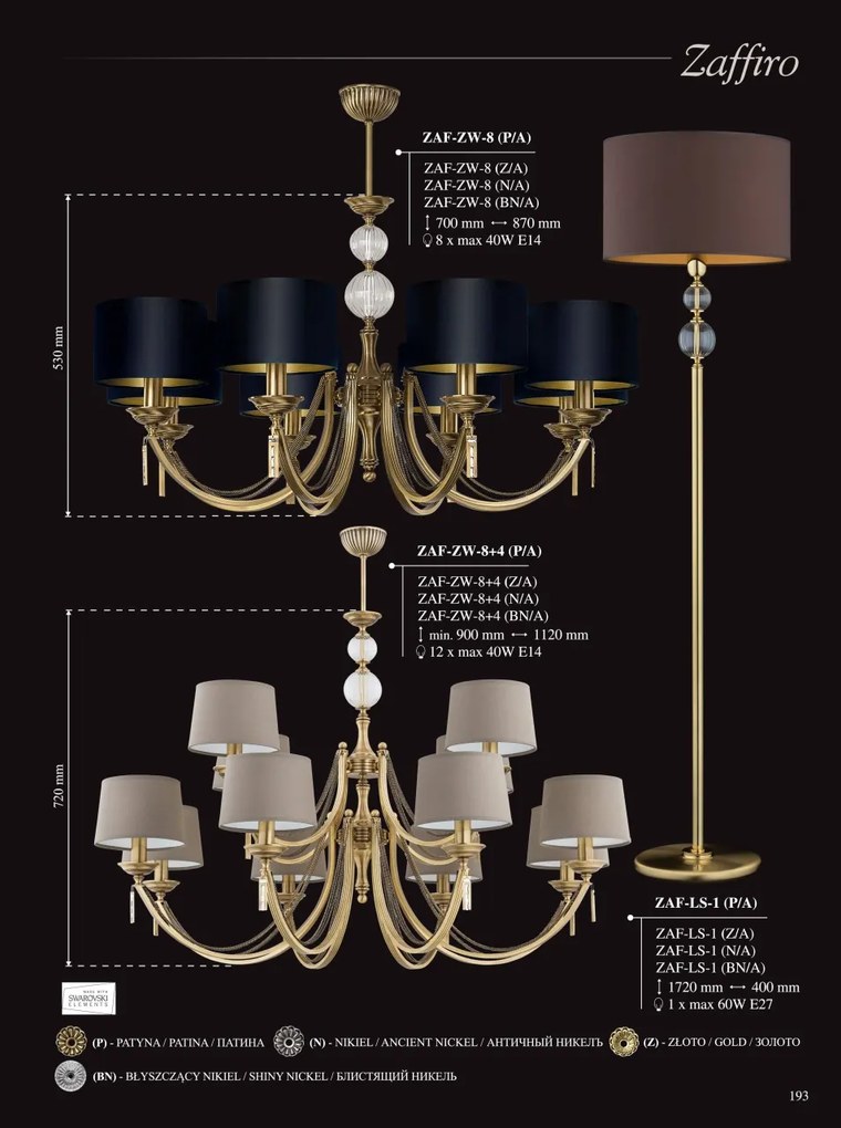 Candelabru 6 brate elegant design clasic Zaffiro