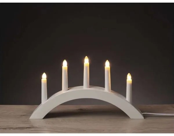 Sfeșnic de Crăciun 5xE10/15W/230V alb