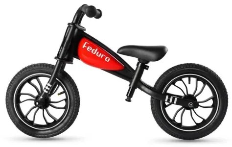 Bicicletă fără pedale QPlay FEDURO negru/roșu