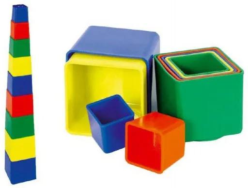 Piramidă din cuburi,  9buc - 4 culori