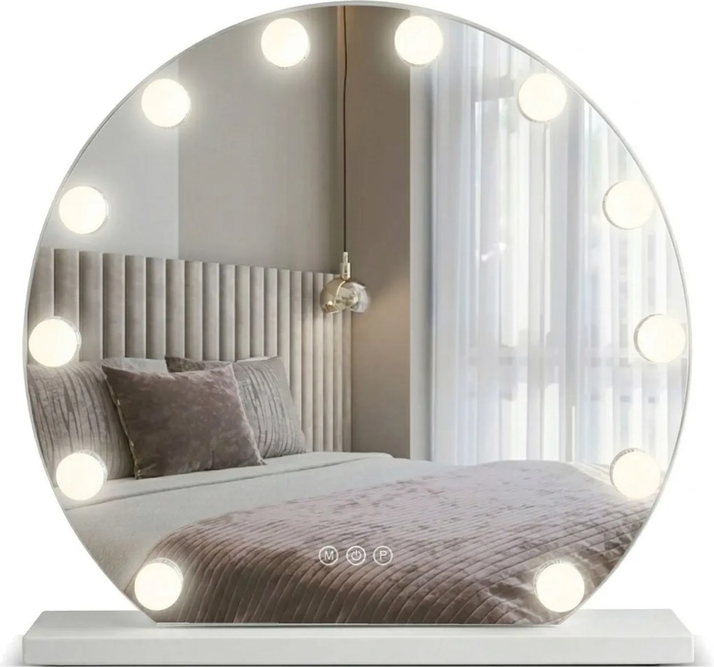 Oglindă LED HOLLYWOOD White 50 cm