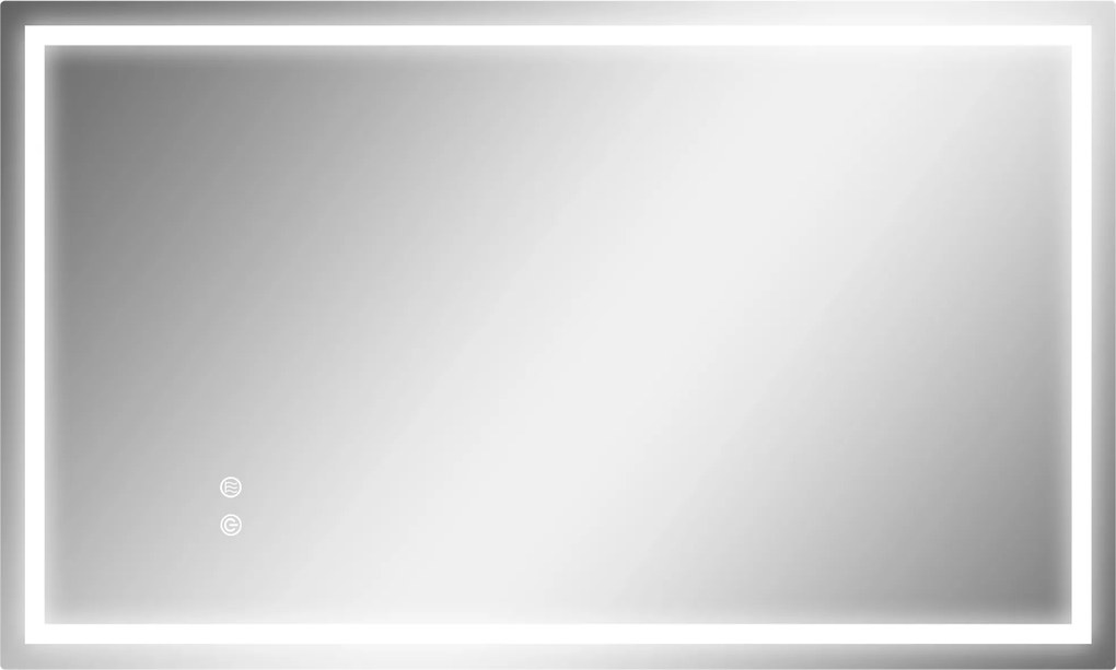 HOMCOM Oglindă de Baie Iluminată cu Lumini LED Reglabile și Strat Anti-Condens, 100x60 cm, Transparent | Aosom Romania