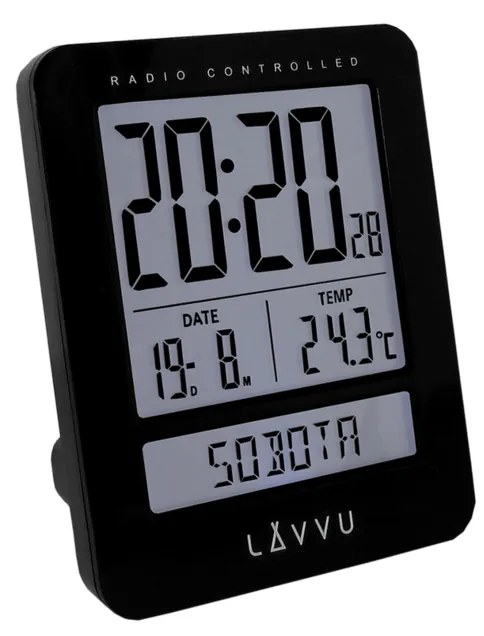 Ceas deșteptător digital Lavvu Duo Black  LAR0021, 9,2 cm