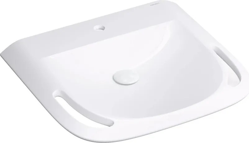 Lavoar suspendat Omnires Hold M+ compozit alb lucios 60x55 cm