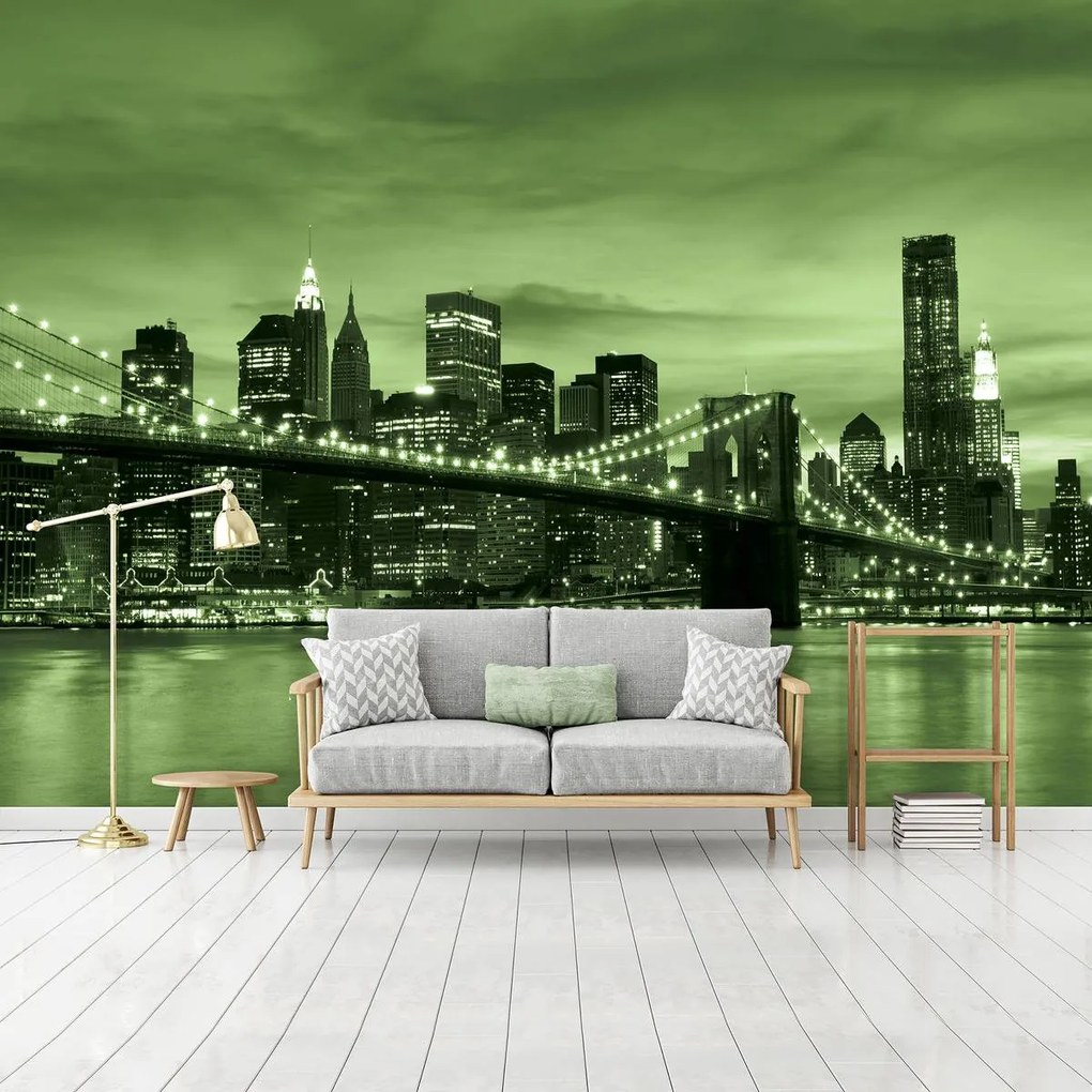 Fototapet - New York și Brooklin Bridge City (254x184 cm)