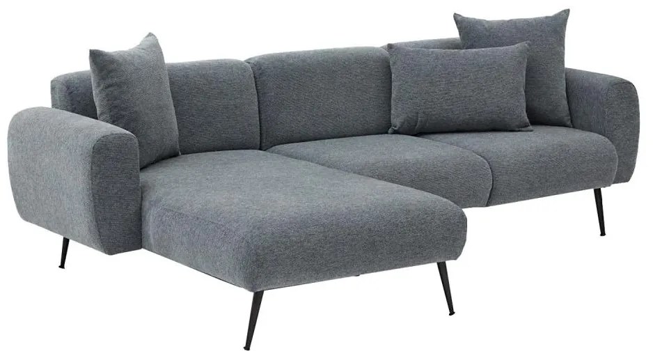 Colțar în L PISA, gri, cu șezut pe partea stângă