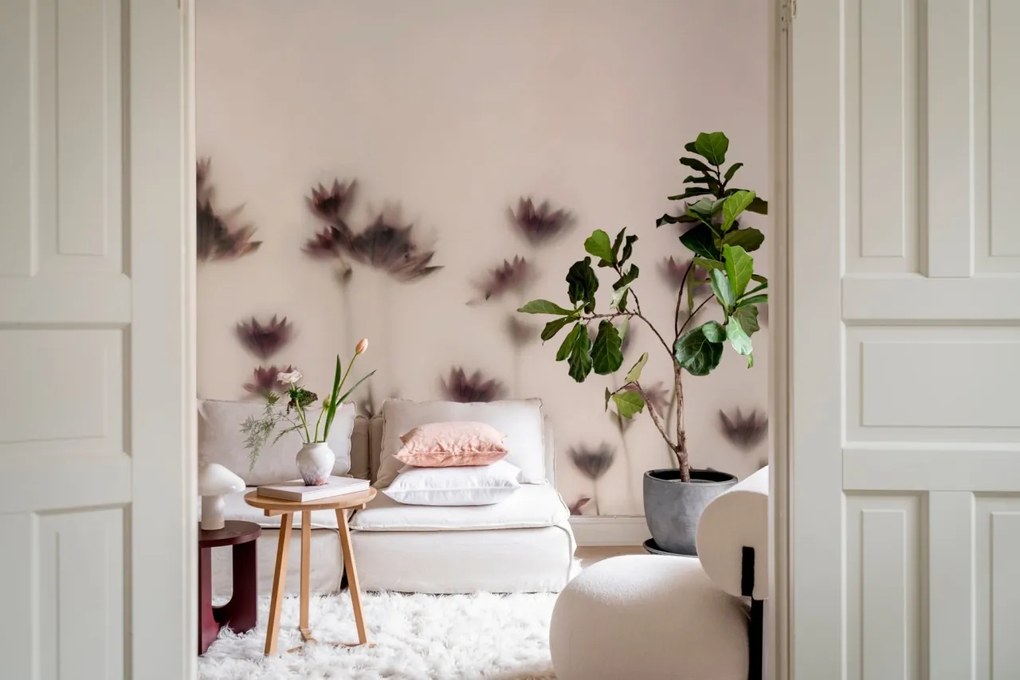 Tapet Astrantia, Pink, Rebel Walls