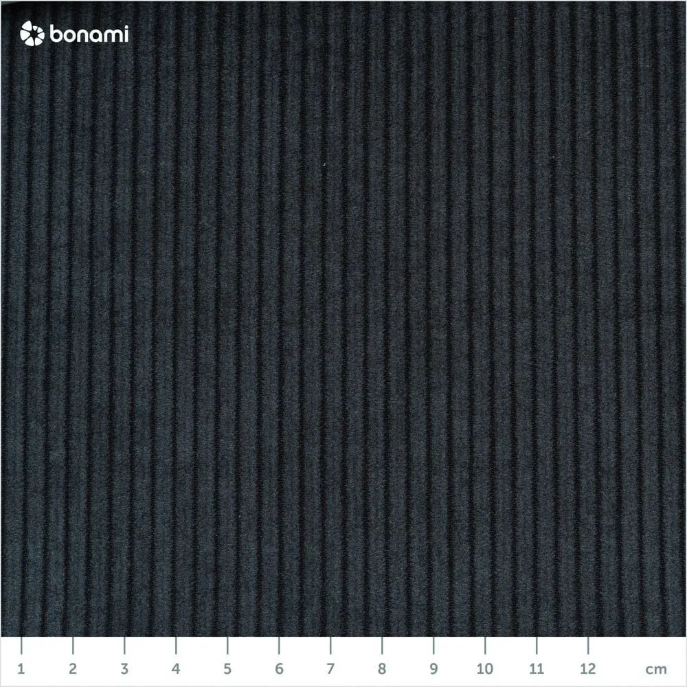 Canapea negru-gri antracit extensibilă cu tapițerie din catifea reiată 244 cm Base – Karup Design