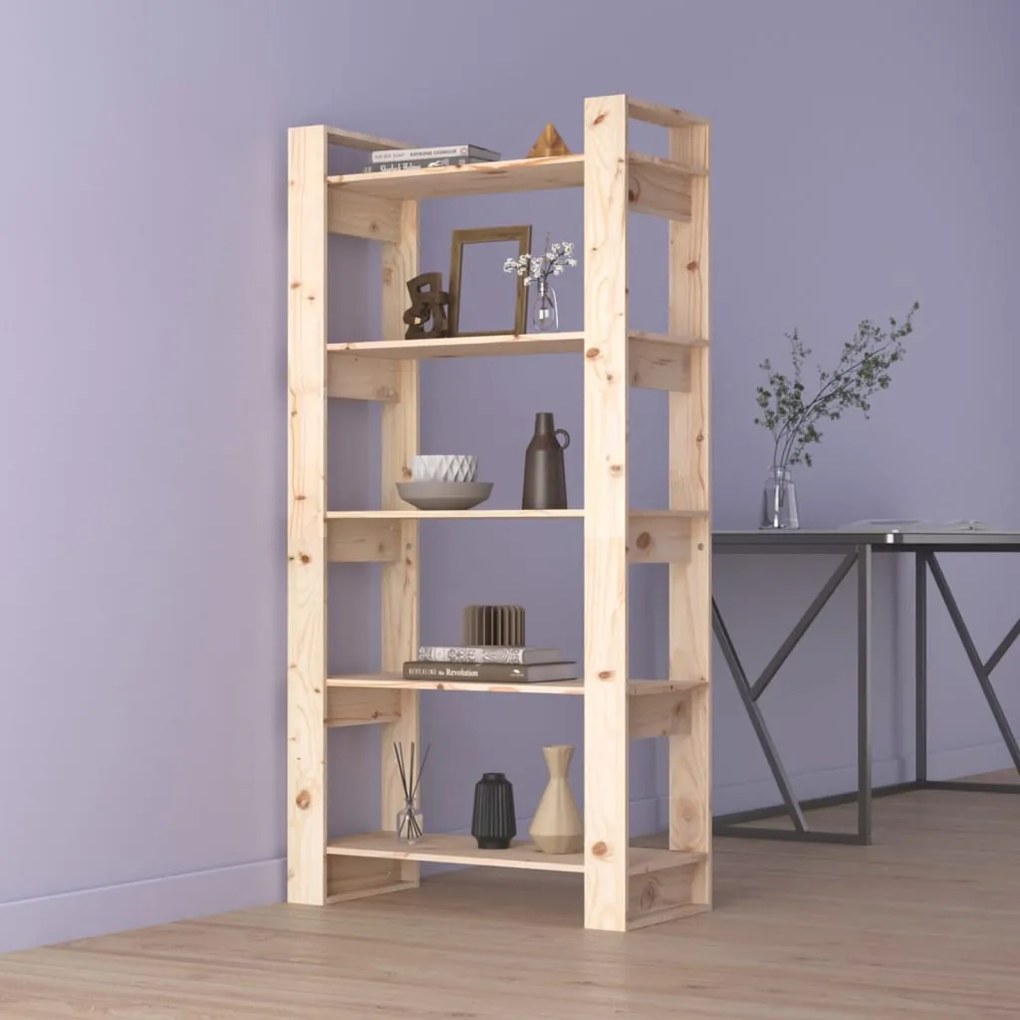 813909 vidaXL Bibliotecă/Separator cameră, 80x35x160 cm, lemn masiv de pin