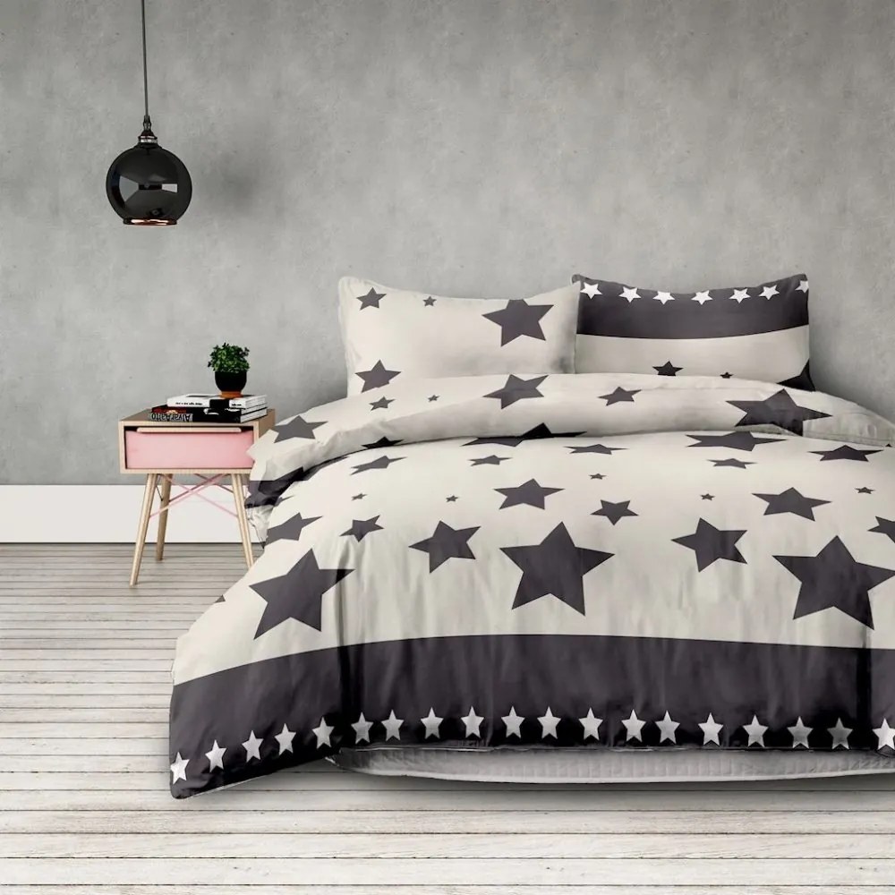 Lenjerie din bumbac 100% cu stele Lăţime: 200 cm | Lungime: 220 cm