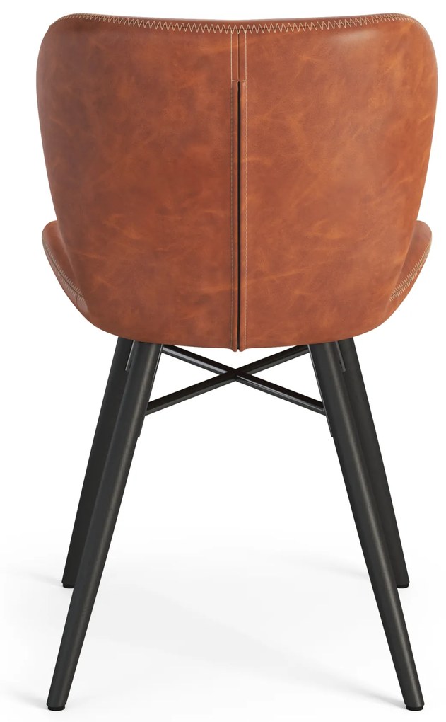 MAZZONI EXPORT ALTEA Piele ecologică Retro Brandy/picioare negre - SCAUN MODERN PENTRU LIVING/SUFRAGERIE/BUCĂTĂRIE/BIROU