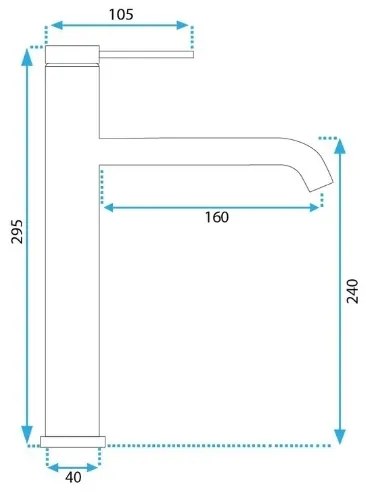 REA-B5329 - Baterie pentru lavoar CLIF, 29,5 cm, auriu periat