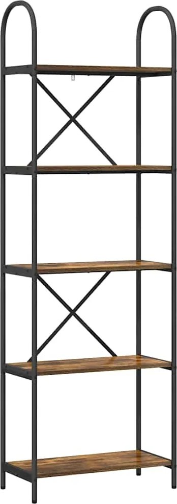 vidaXL Raft pentru cărți Stejar fumuriu 60 x 30 x 183 cm Lemn compozit