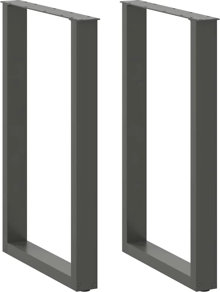 vidaXL Picioare de masă de bar în formă de U, 2 buc., antracit, 60x(90-91) cm, oțel