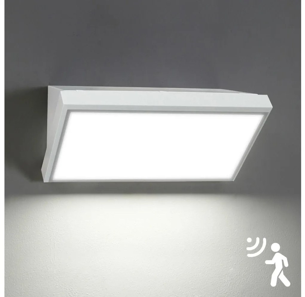 Aplică LED de exterior cu senzor Brilagi TRIANGLE LED/20W/230V alb IP65