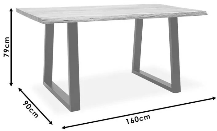 Masa Miles Nuc - Negru 160x90x79 cm