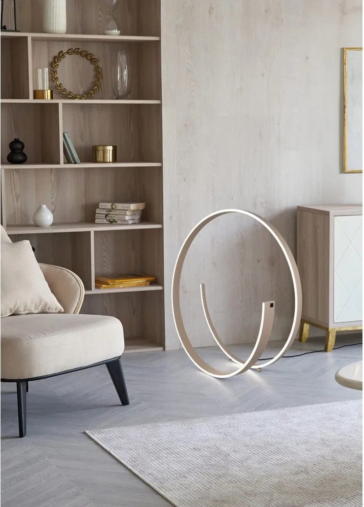 Lampadar gri LED cu control vocal/cu control prin aplicații mobile cu abajur din metal (înălțime 75 cm) Cinardi – CINQUE