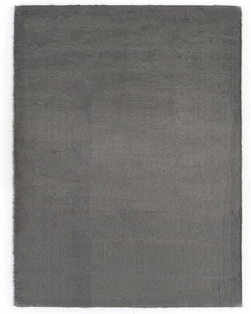 Covor, gri inchis, 80 x 150 cm, blana ecologica de iepure Morke gra, 80 x 150 cm
