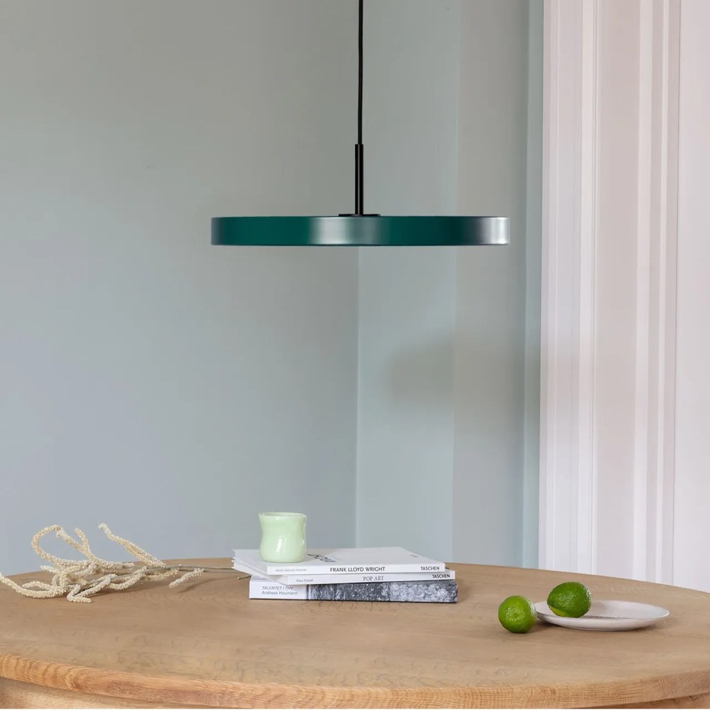 Lustra LED design scandinav Asteria mini - forest green/ auriu