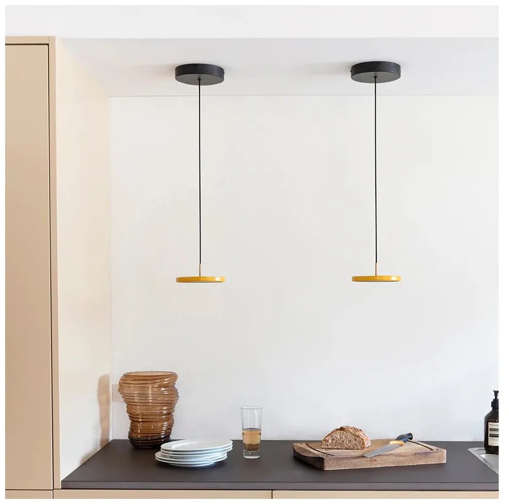 Lustră galben ocru LED cu abajur din metal ø 15 cm Asteria Micro – UMAGE