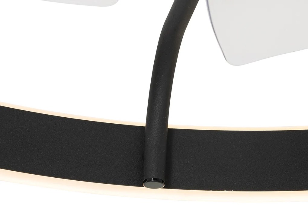 Ventilator de tavan negru 70cm incl. LED Dimmable cu telecomandă - Maddy