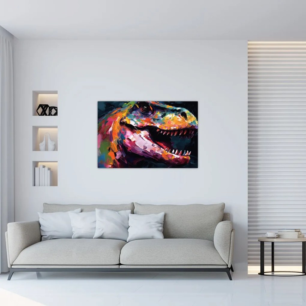 Tablou - Dinozaur, pictură (90x60 cm)