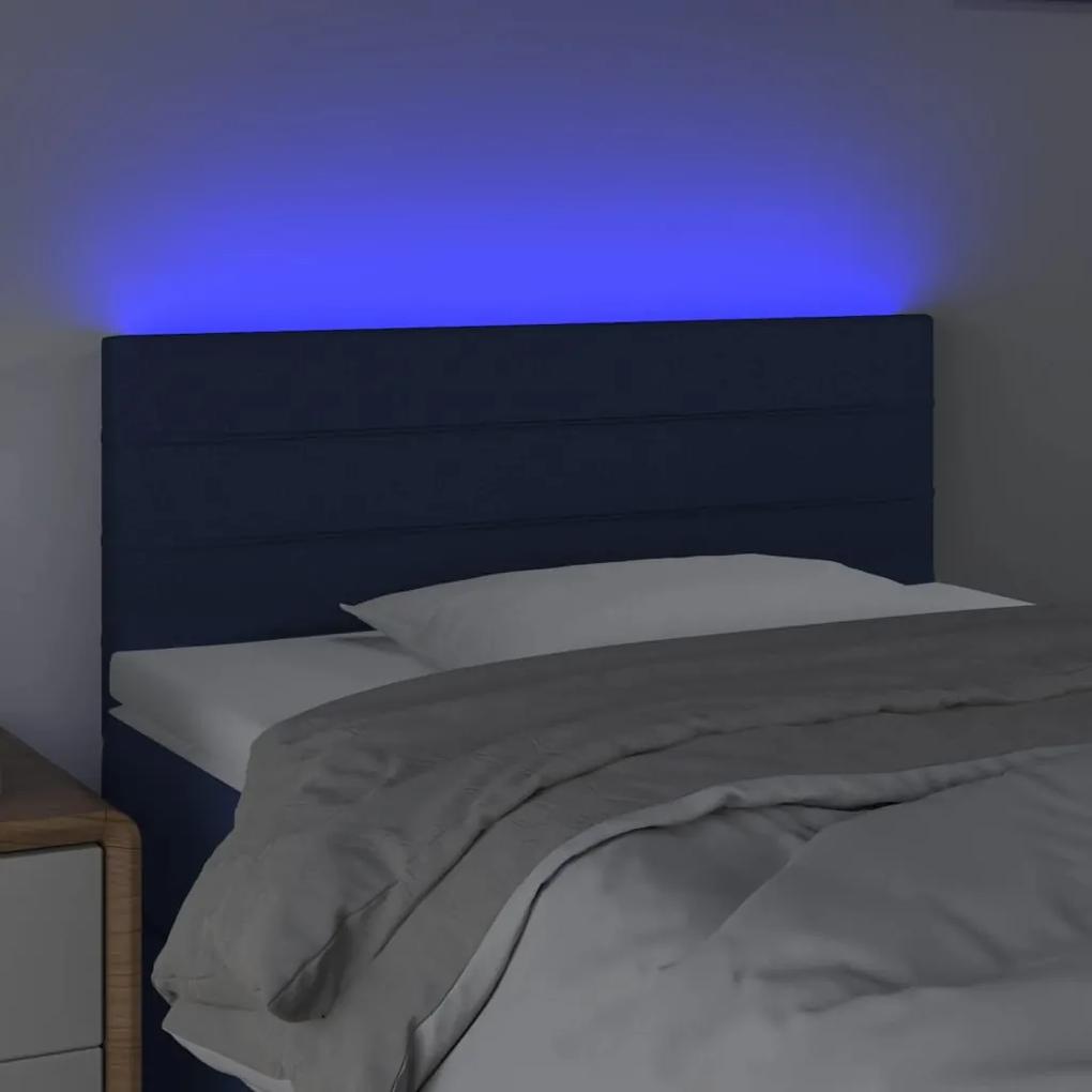 Tablie de pat cu LED, albastru, 80x5x78 88 cm, textil 1, Albastru, 80 x 5 x 78 88 cm