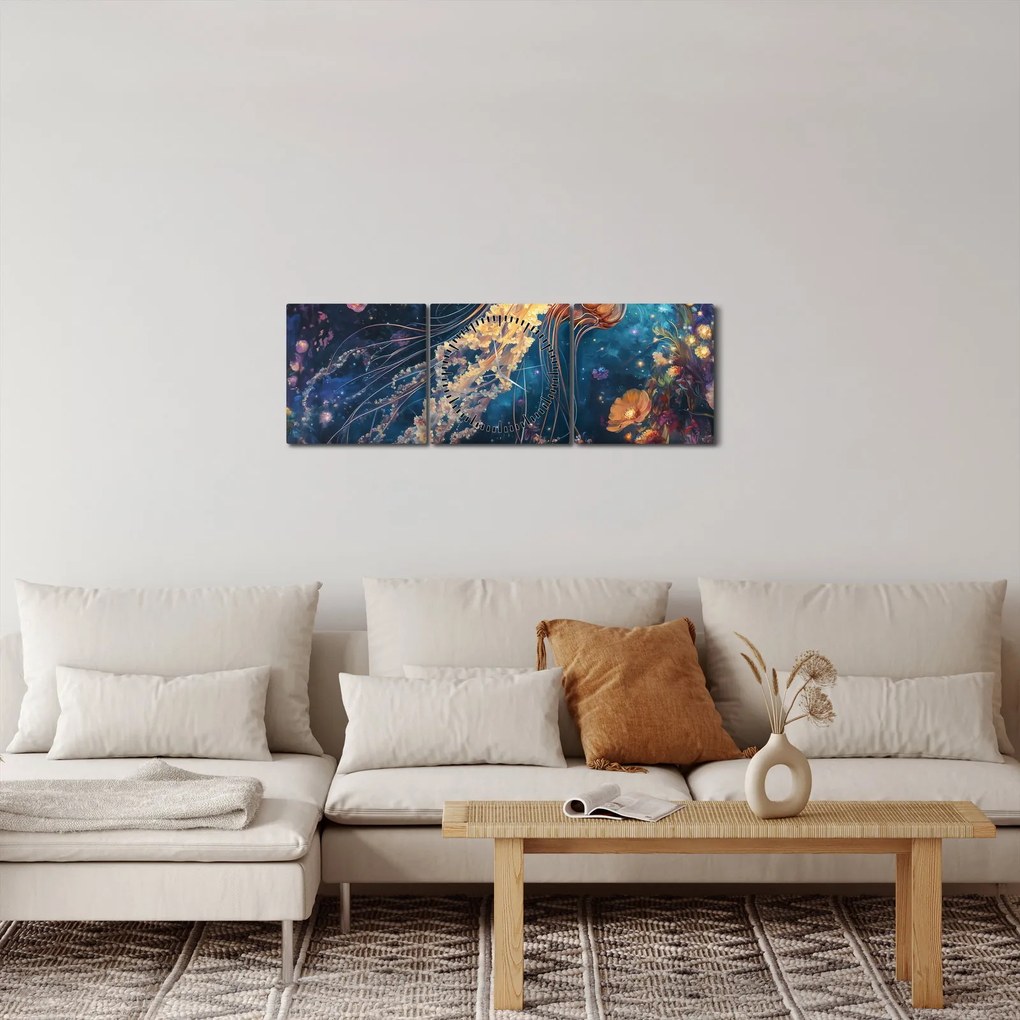 Tablou - Meduză magică (cu ceas) (90x30 cm)