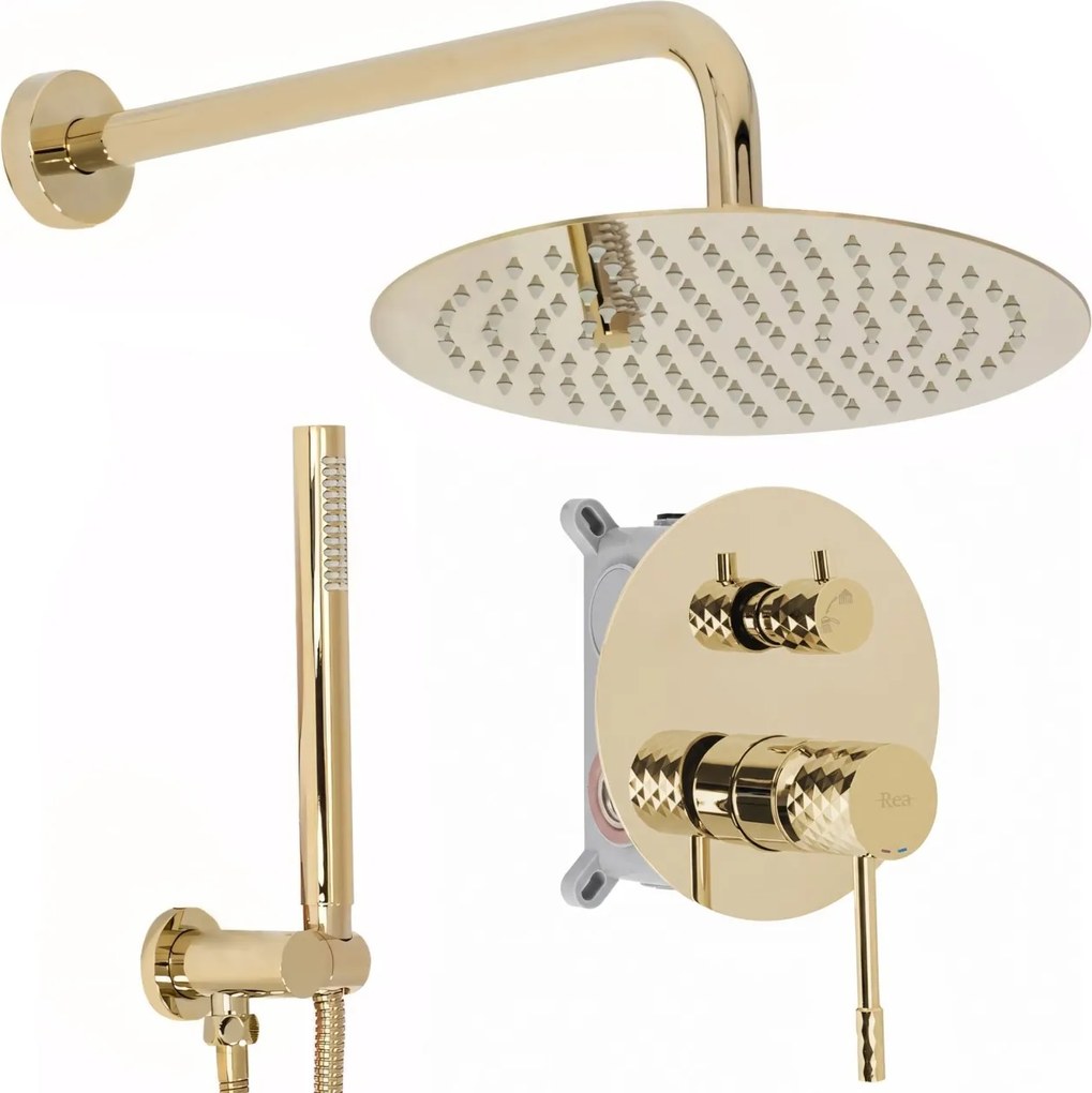 Set de dus incastrat Rea Lungo Diamond Gold + BOX