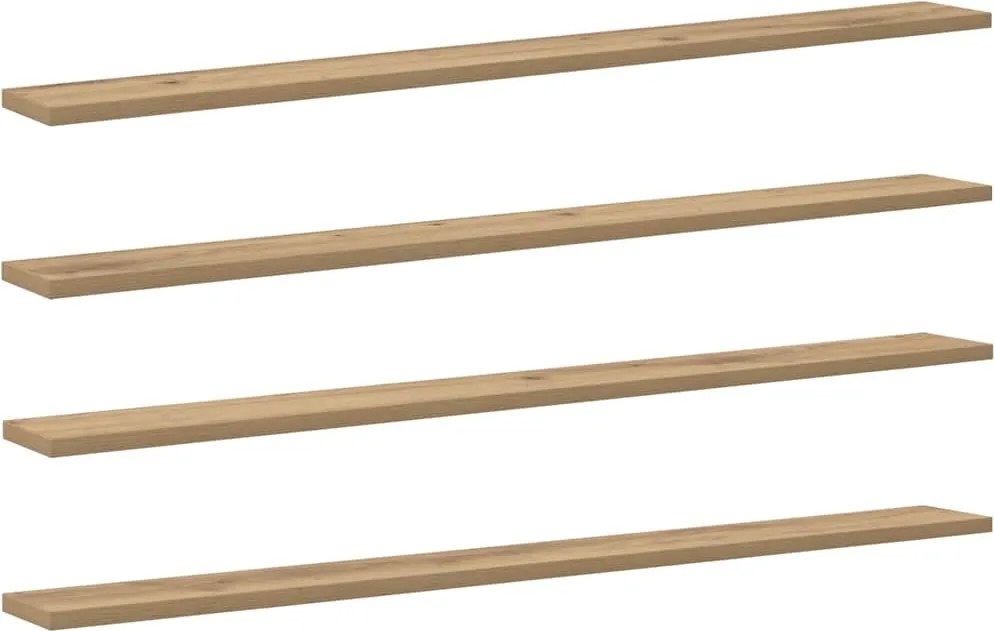 vidaXL Raft pentru cărți 4 pcs Maro 100 x 10 x 1,5 cm Lemn compozit