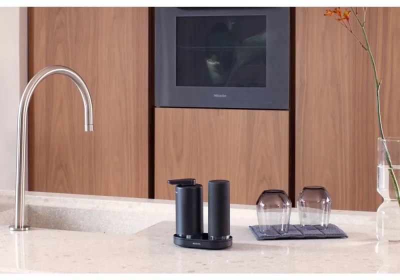 Set 2 dozatoare detergent de vase / sapun lichid Brabantia SinkStyle 1008504, 200 ml, Cu strat mineral, Gri