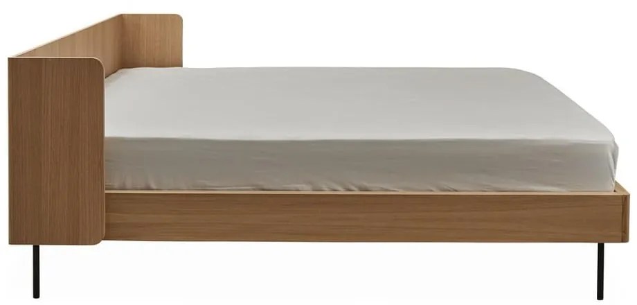 Pat dublu cu aspect de lemn de stejar 160x200 cm Wrap - Bonami Selection
