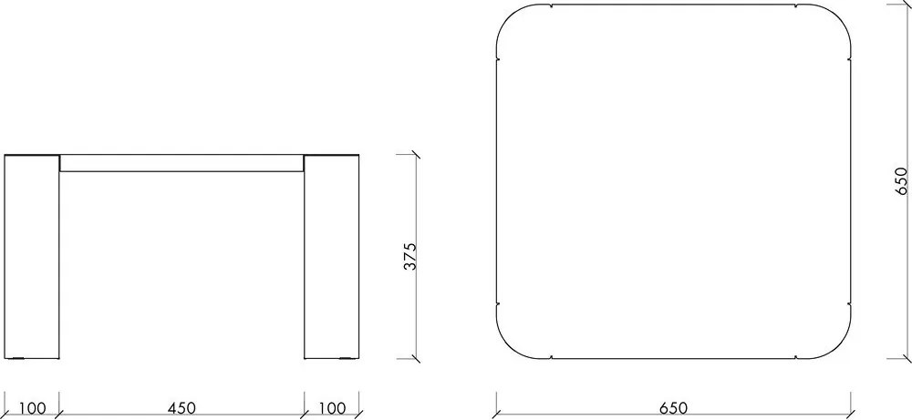 Măsuță de cafea pentru exterior din metal 65x65 cm Fli – noo.ma