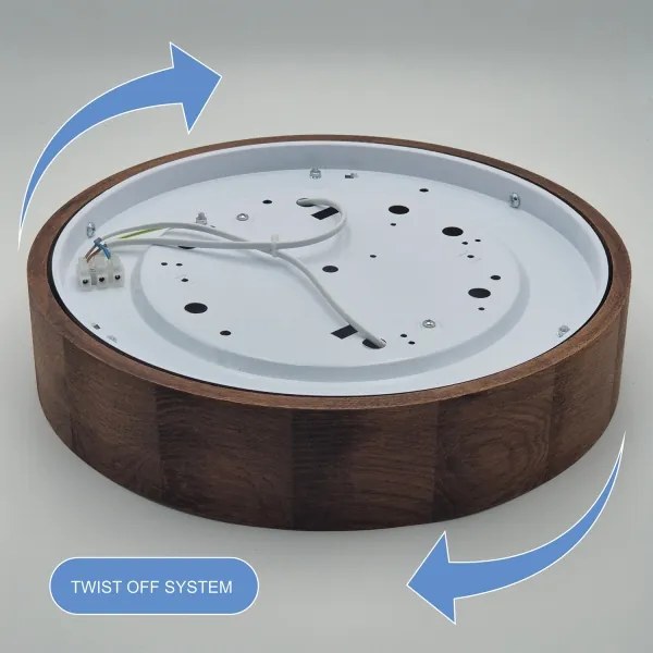 Brilagi - Plafonieră LED RGBW dimabilă CARVALHO, 2×E27/15W/230V, Wi‑Fi, finisaj stejar, Ø 37,5 cm