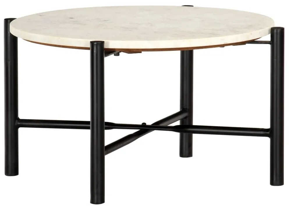 286449 vidaXL Masă de cafea alb 60x60x35 cm piatră naturală aspect marmură