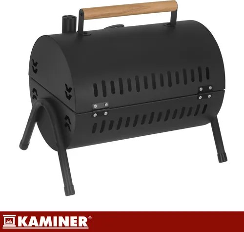 Grătar turistic cu cărbune cu capac