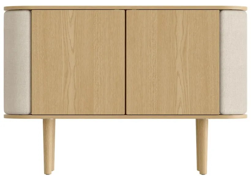 Comodă bej/în culoare naturală joasă cu aspect de lemn de stejar 109x75 cm Treasures – UMAGE