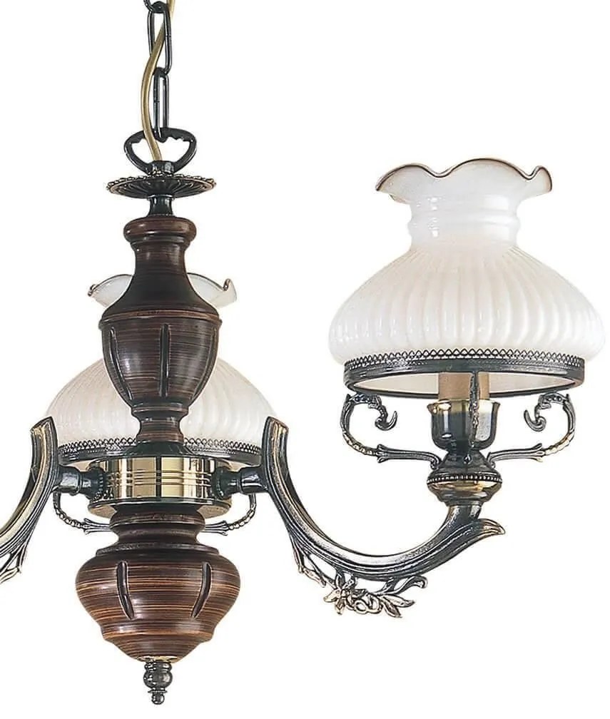 Candelabru cu 3 brate design italian din alama cu lemn 2810