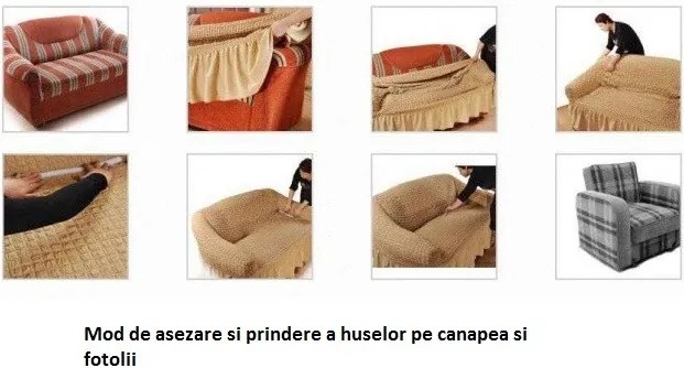 Husa elastica pentru coltar, cu volanas, model Jacquard Verde