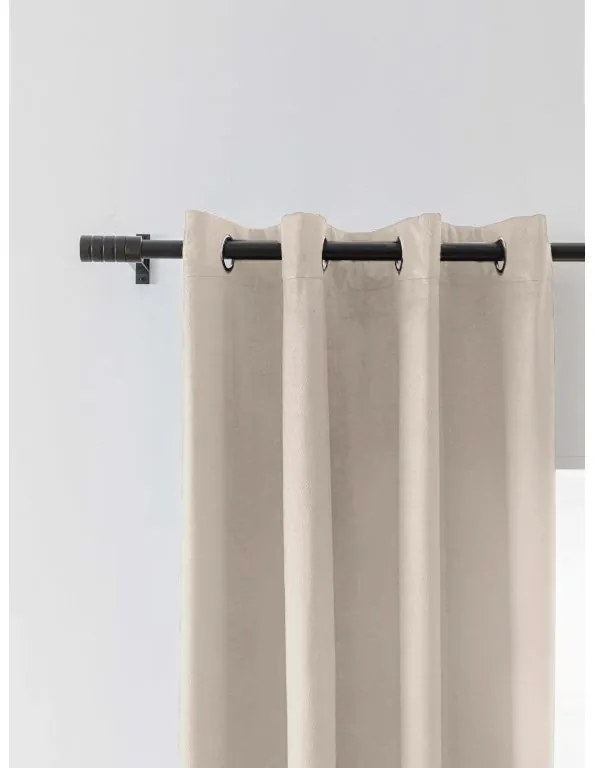 Draperii opace VELVET bej 140x250 cm (2 buc), inele metalice