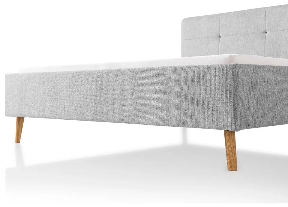 Pat matrimonial gri deschis tapițat fără somieră 180x200 cm Smart – Meise Möbel