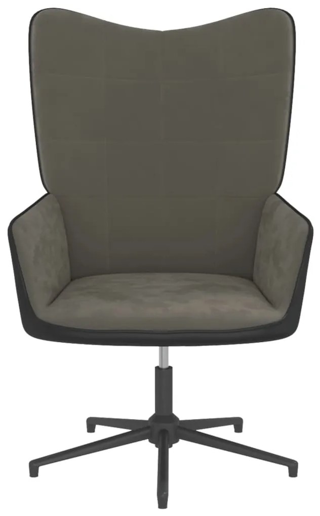 327832 vidaXL Scaun de relaxare, gri închis, catifea și PVC