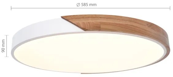 Brilagi - Plafonieră LED dimabilă PILANA LED/60W/230V, stejar/alb, Ø 60 cm + telecomandă