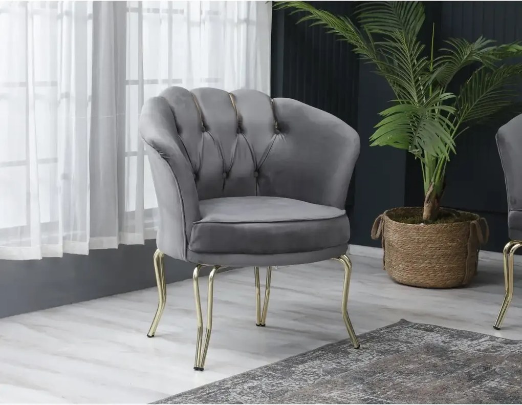 Set canapea Viena 2+1+1Homs textil gri-auriu,30703