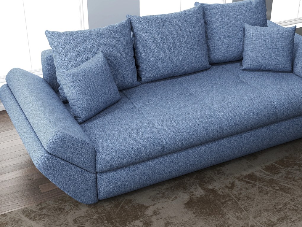 Canapea extensibilă dumonde cu ladă de depozitare si sezut confortabil din spuma high-density, Loana Enjoy Blue 250x100 cm
