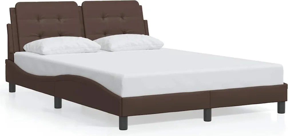 vidaXL Cadru de pat fără saltea, Zadar, maro, 120x200 cm, piele ecologică