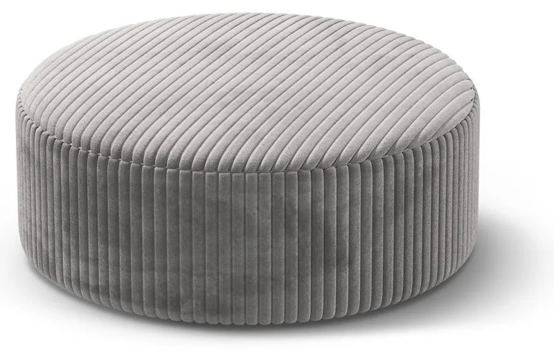 Taburet gri deschis cu tapițerie din catifea reiată Dia – Micadoni